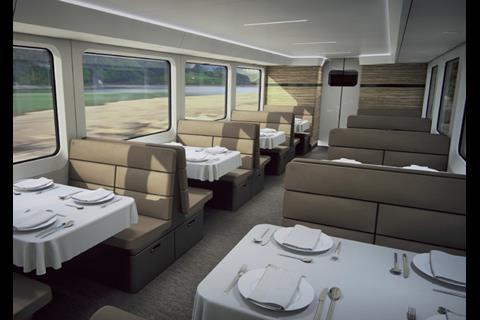Impression of Stadler Rail dome car for the Rocky Mountaineer service.